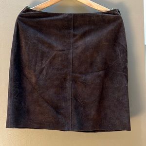Brown, suede leather J. Crew mini skirt.